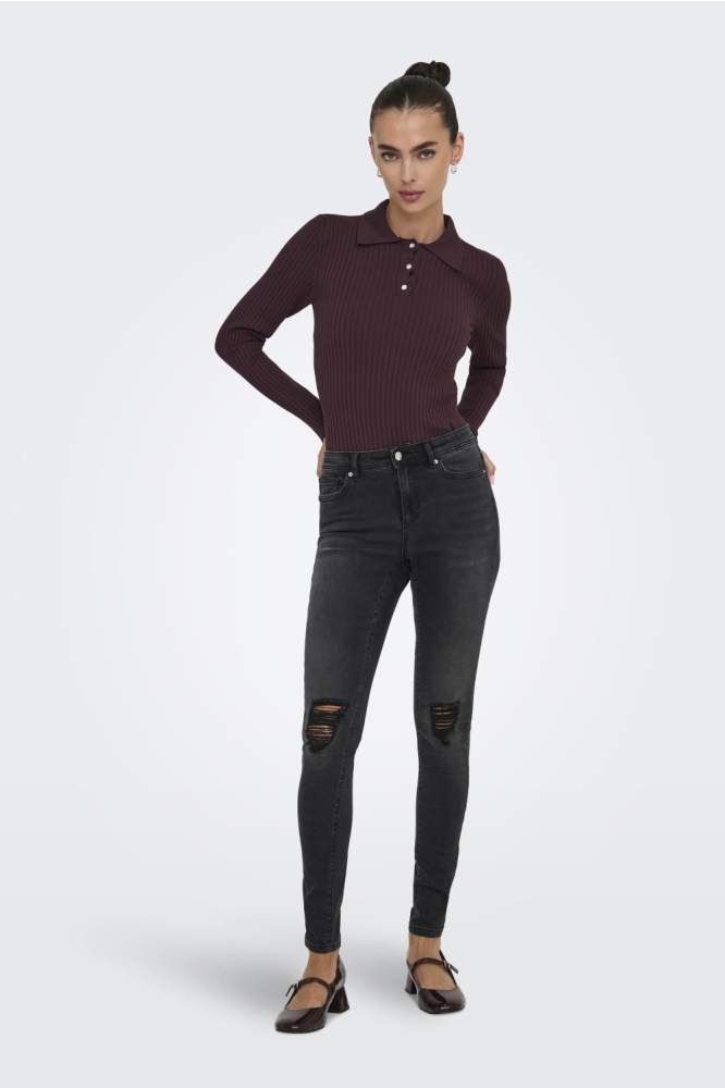 ONLELISA L/S RIB POLO RP KNT 15355354 WINETASTING